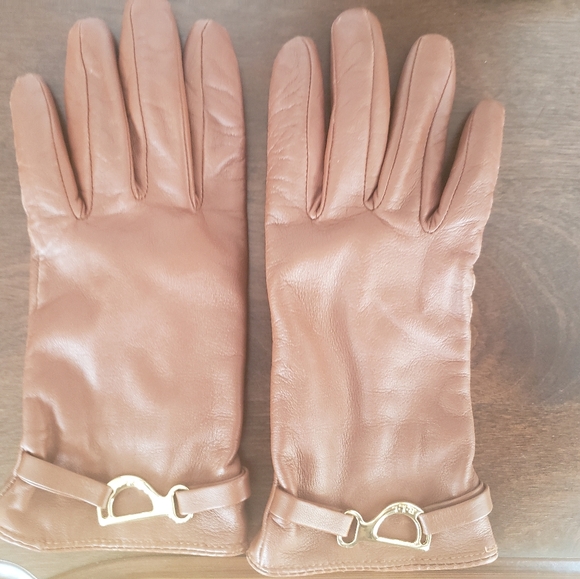 Ralph Lauren Leather Gloves, Size Medium - Picture 8 of 8